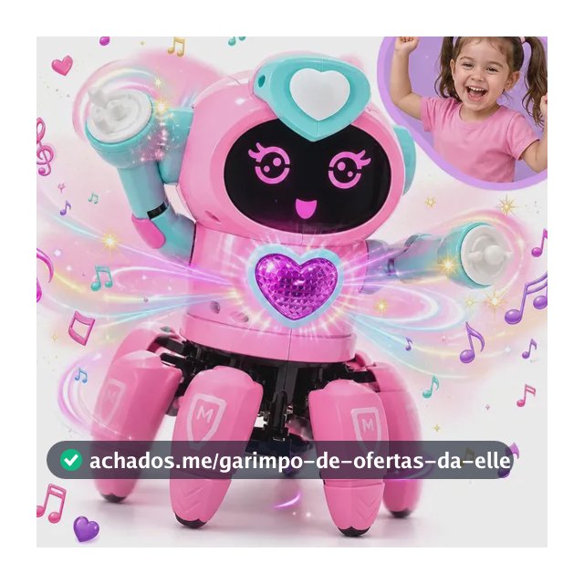 Robô Lady Face Dançante Som E Luz Brinquedo Infantil Interativo Música Diversão Garantida Kizumba