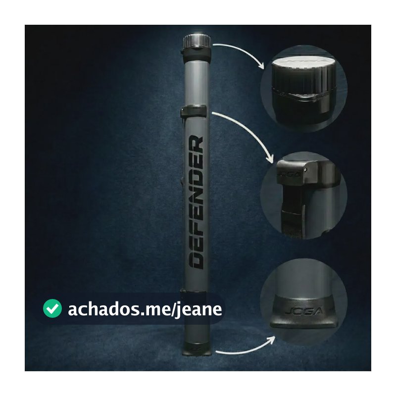 Tubo Porta Varas Jogá Defender 2,00 Mts Rígido Base E Tampa Cinza