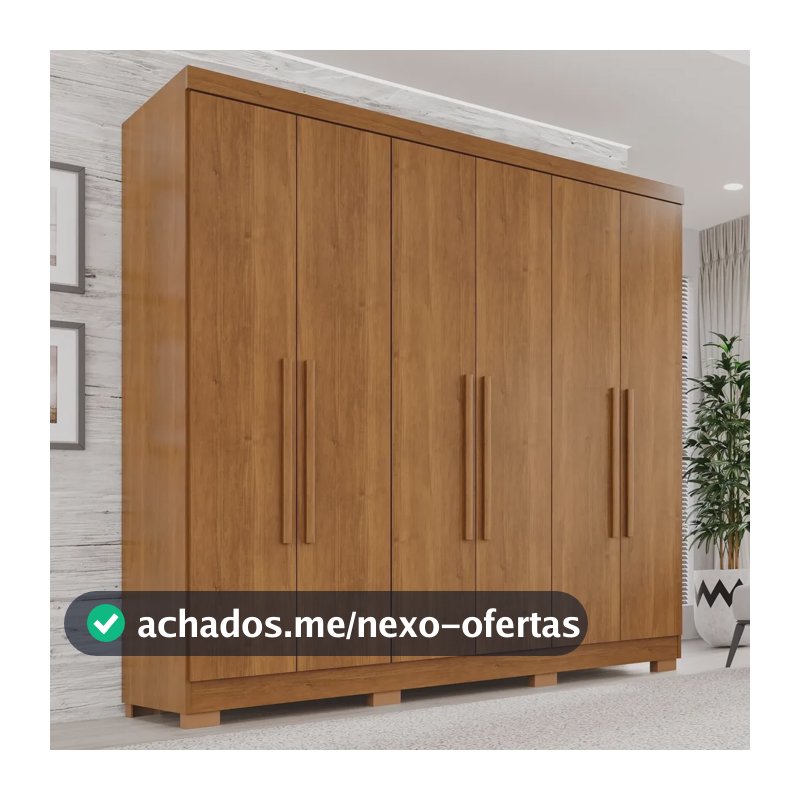 Guarda-roupa Casal 6 Portas 2 Gavetas França Cinamomo