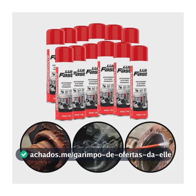 Kit 12 Desengripante Spray Lubfast 300ml Lubrificante Anticorrosivo
