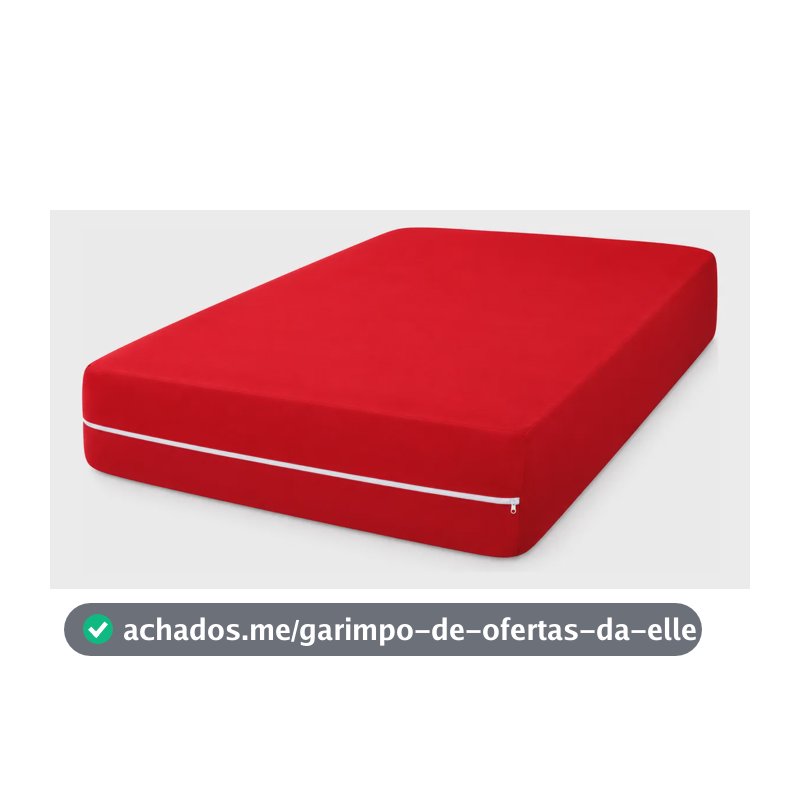 Protetor Colchão Casal Malha Gel Zíper 20/30cm 100 Poliéster Vermelho 30cm Casal