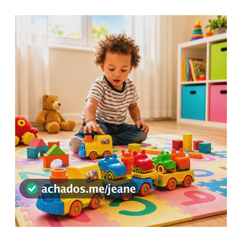 Trenzinho Infantil Com Carros Didático E Educativo Para Bebê
