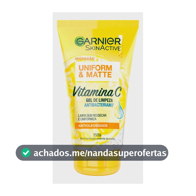 Gel de Limpeza Facial Antibacteriano Vitamina C Uniform Mat Garnier 150ml