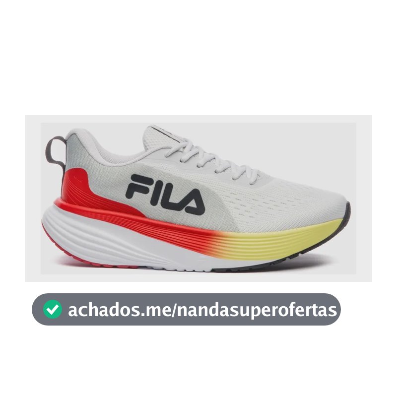 Tênis Masculino Agile Fila Branco/vermelho/verde Limao Liso 41 Br