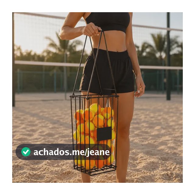 Cesto Pegador Bolas Shop Mais Tênis Beach Tennis Padel Preto Preto