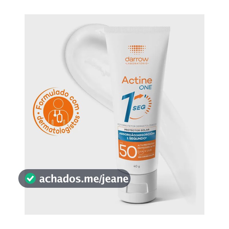 Protetor Solar Facial Dermatológico Darrow Actine One FPS50