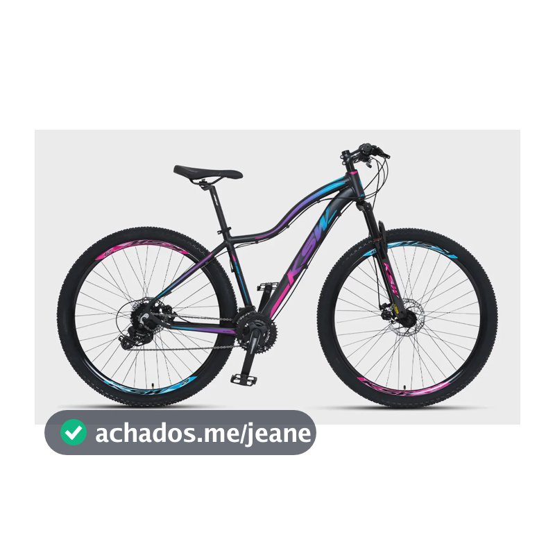 Bicicleta Mwza Aro 29 Ksw Alumínio 24 Vel Freio A Disco Mec Cor PRETO/PINK_AZUL Tamanho do quadro 17