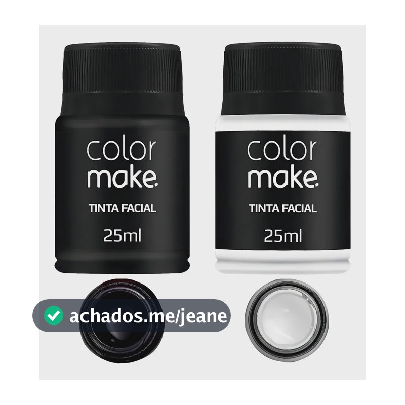 Kit Tintas Facial ColorMake Preto E Branco 25ml