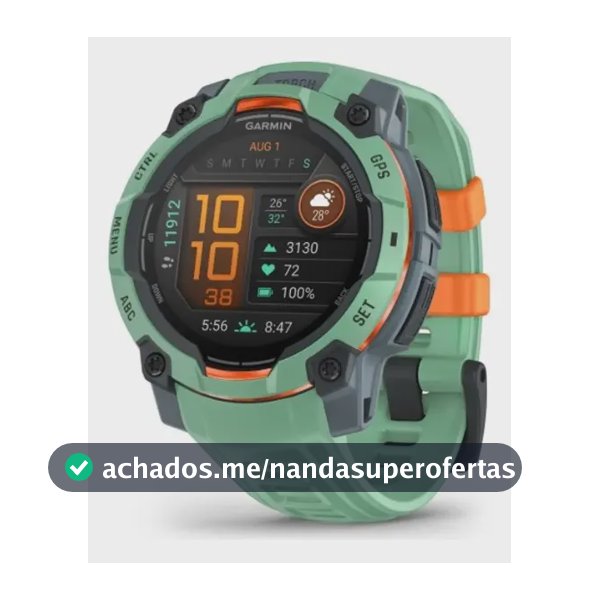 Relógio Garmin Monitor Cardíaco Instinct 3 Amoled Neo Tropical 45mm