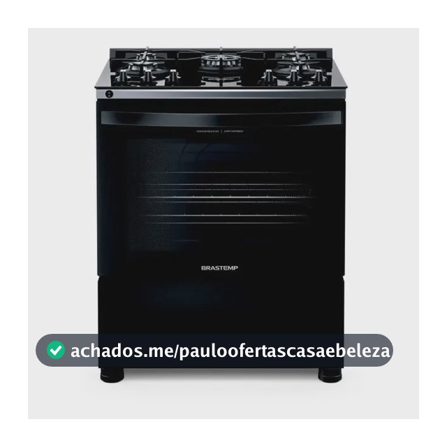 Fogão Brastemp BFS5VCE 5 Bocas Preto Com Mesa de Vidro e Turbo Chama