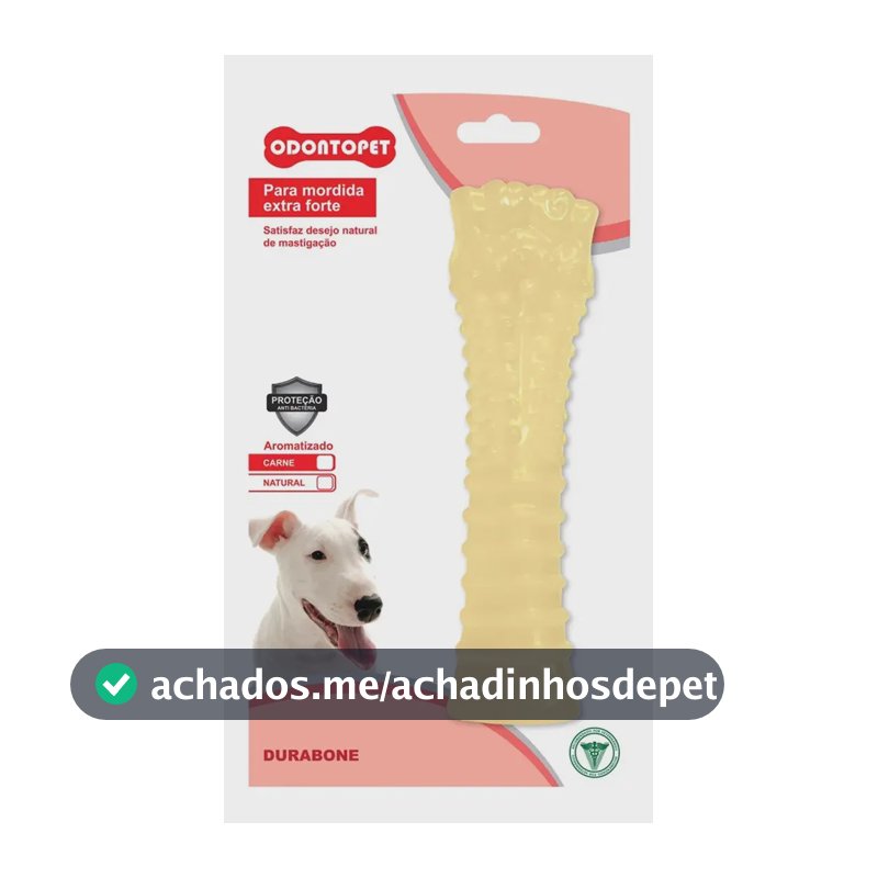 Brinquedo Mordedor Cachorro Grande Osso Resistente Odontopet Aroma Carne