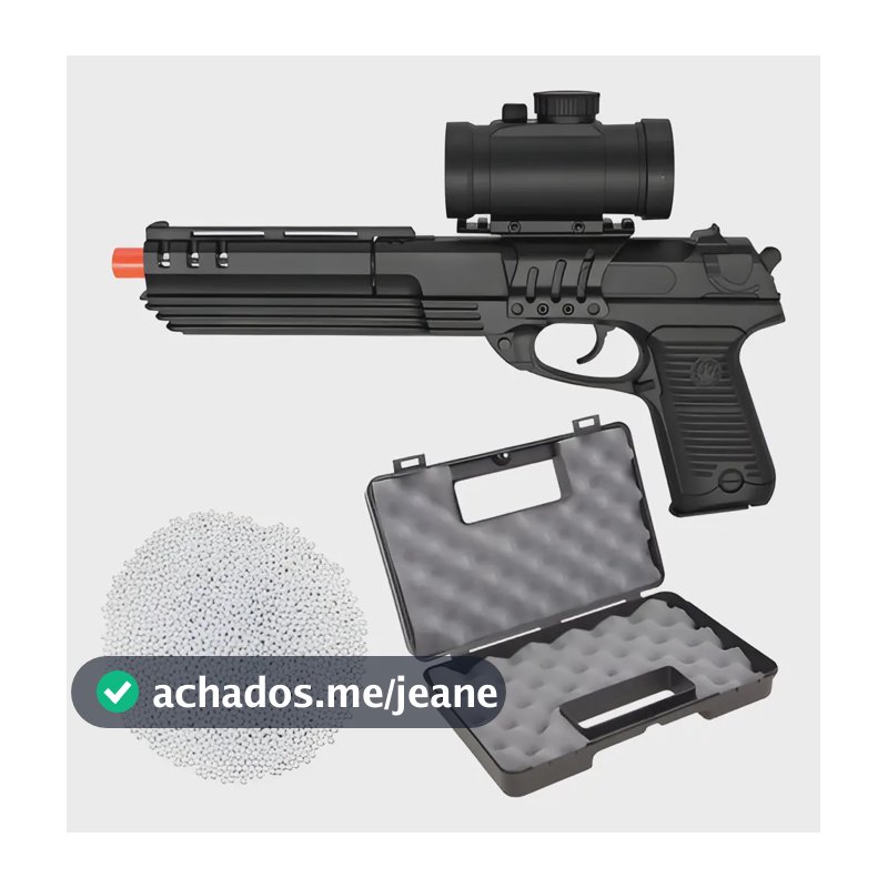 Kit Pistola Airsoft Spring Desert Eagle M39g 6mm Preta - Preto 6 Mm