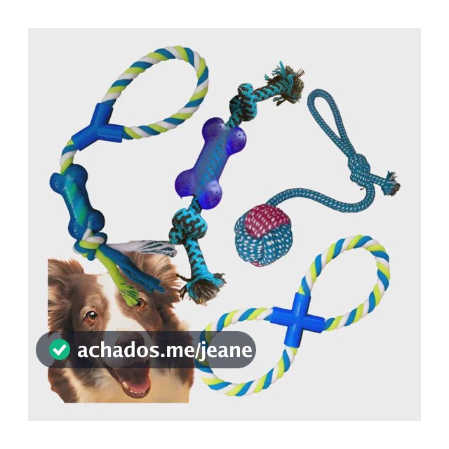 Kit 4 Brinquedos Para Cachorro Mordedor Puxador Bola Corda