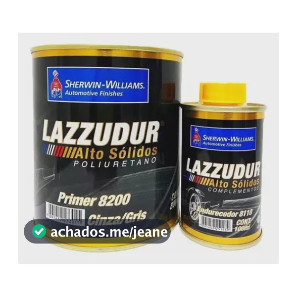 Primer Automotivo Pu Cinza/gris 8200 Lazzuril Alto Solido