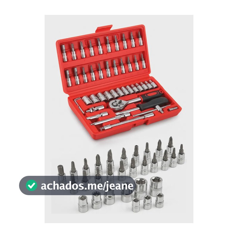 Jogo De Ferramentas Kit Multiuso Soquete 1/4 46 Peças Profissional Com Maleta Completa Aço Cromado Chaves Bits Catraca Reversível Extensões Junta Universal Portátil Reforçado Doméstico Automotivo
