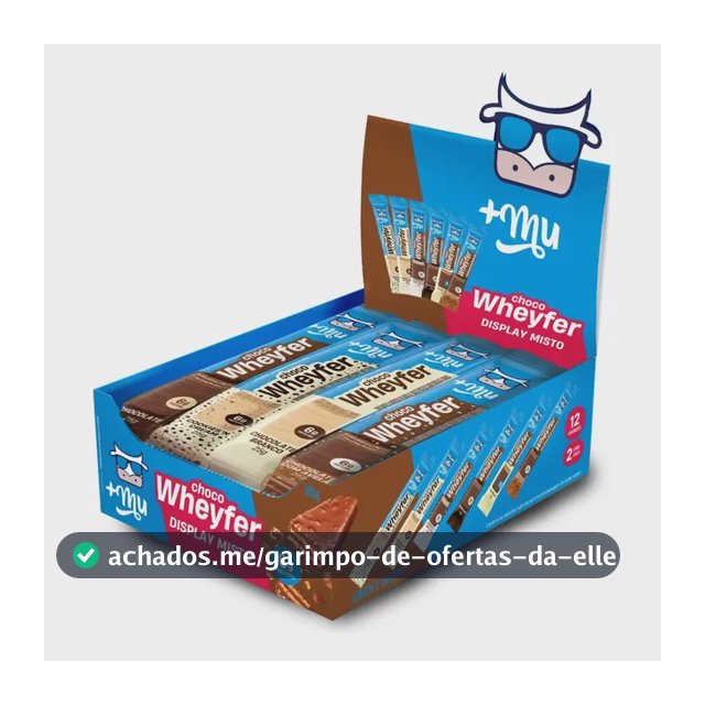 Whey protein +Mu Chocowheyfer em barra de cereais sabor Mix x 300g 12 un