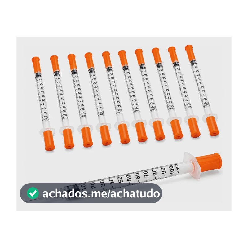 Seringa Insulina 1ml Agulha Fixa 8x0,30 30g Kit 10un 1 Ml