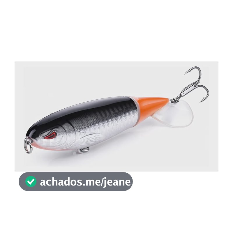 Isca Artificial Whopper Popper Plopper C/ Helice Escolha Cor Prateado