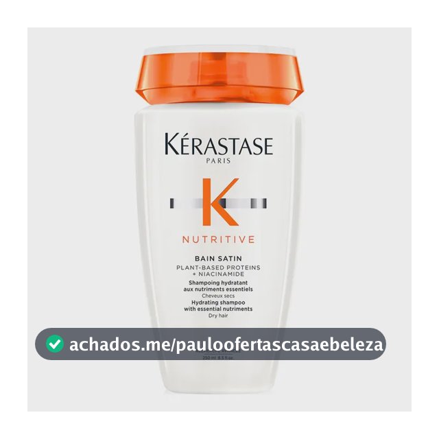 Shampoo Hidratante para Cabelos Secos, Nutrição Intensa, Brilho, Maciez, Fortalecimento e Revitalização da Fibra Capilar, Nutritive Bain Satin Kérastase, 250ml