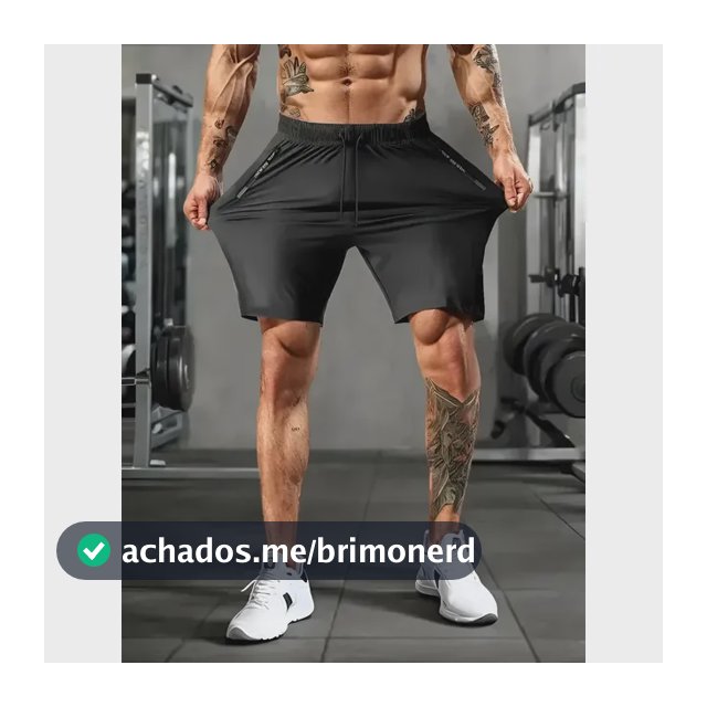 Bermuda Masculina Slim Fit Esportiva Fitness Com Elastano St