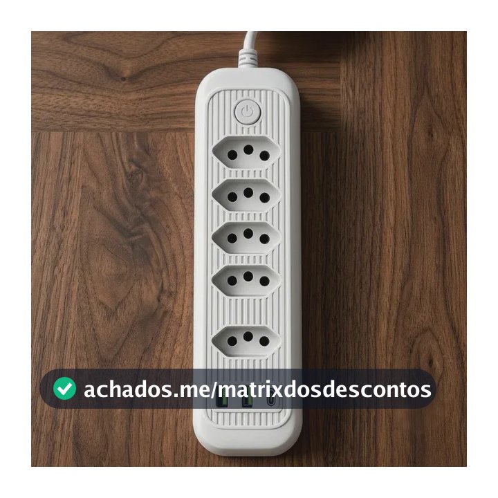 Extensão Elétrica Tomadas Usb Type-c Bivolt 2m Chave Liga Jxb75+2+1