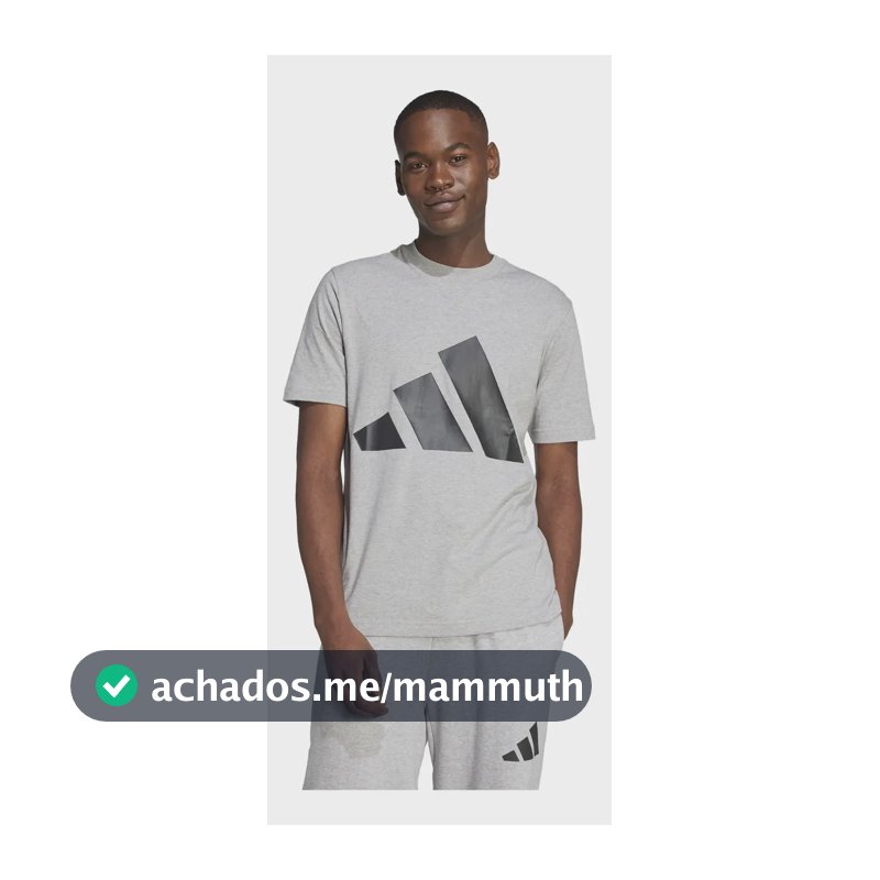 Camiseta Masculina Essentials Big Logo adidas Mgreyh/black Liso M
