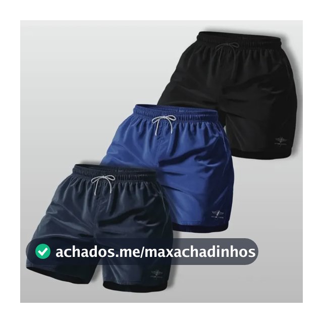 Kit 3 Shorts Bermuda Masculina Básico Mauricinho Tactel