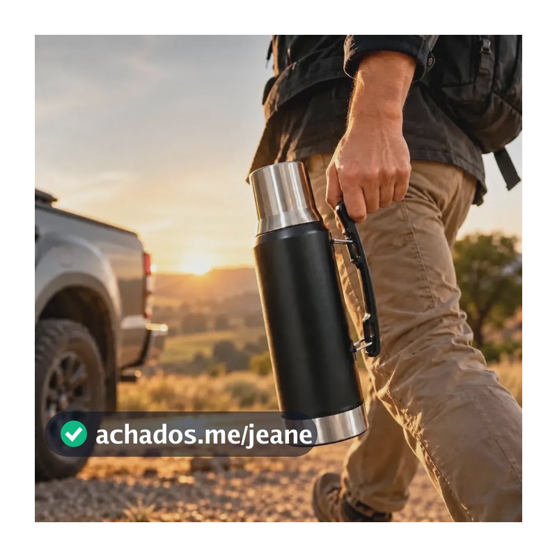 Garrafa Térmica Inox Resistente 1,2l Água Quente Café Chá Preto