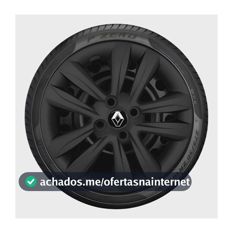 Jogo 4 Calotas Renault Sandero Logan Aro 14 Preto Fosco Preto Fosco