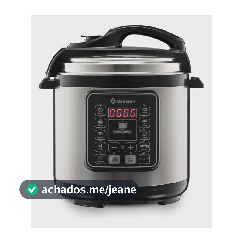 Panela de Pressão Elétrica 1100W Eletrozon Elt-808 de 6 Litros com Revestimento Antiaderente e Desligamento Automático
