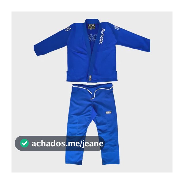Kimono Jiu-jitsu Brape Combat - Azul Bordado Prata