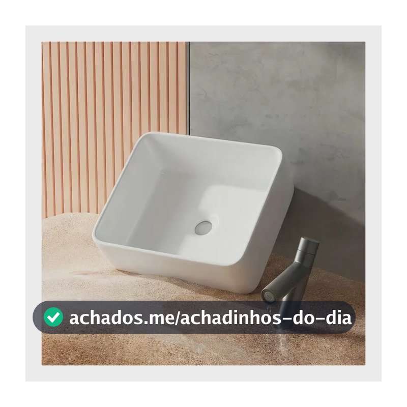 Cuba De Apoio Branca Cerâmica 40x30cm acabamento premium hidrófuga para banheiro moderno Winda