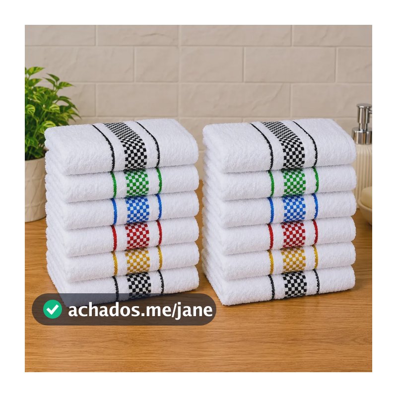 Kit 12 Panos De Prato Cozinha Premium Felpudo Alta Absorção Multicolorido