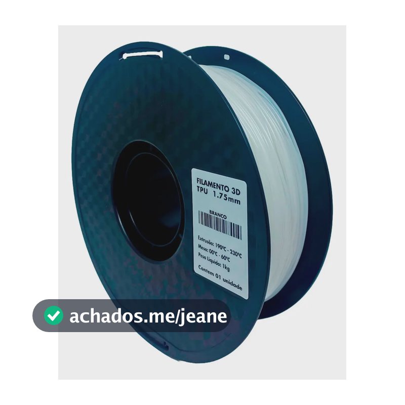 Filamento Tpu Para Impressora 3d 1.75mm Rolo 1kg Masterprint Cor Branco