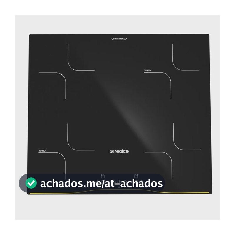 Cooktop de Indução 4 Bocas com Função Turbo, Timer e Painel Touch Cor Preto - Realce