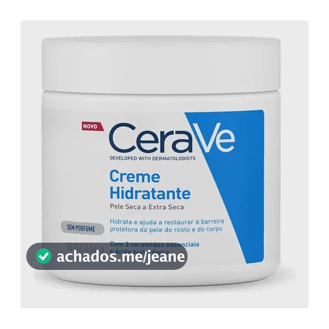 Creme Hidratante Corporal E Facial Para Pele Seca A Extra Seca Sem Perfume 454g Cerave