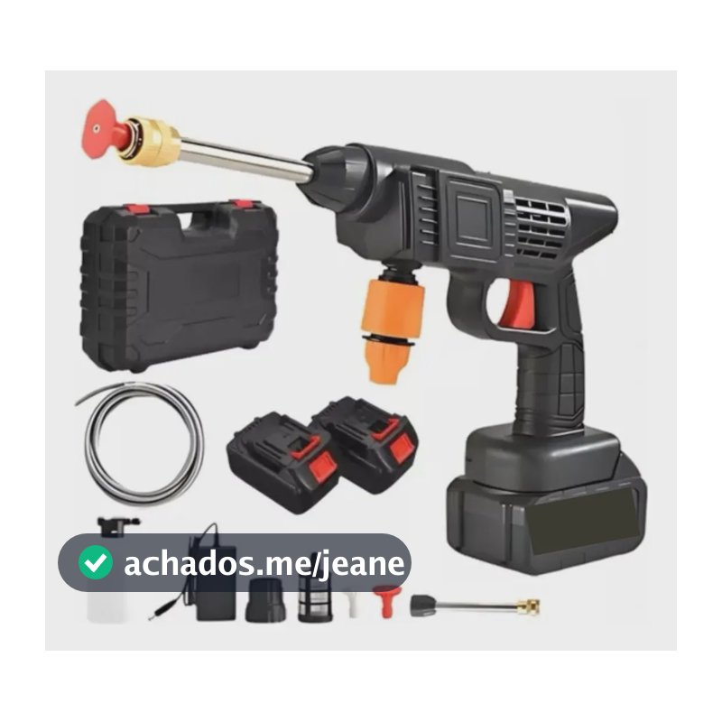 Lavadora Potente Portátil 2 Baterias 110/220v 48v Potente Preto 127/220v 50/60