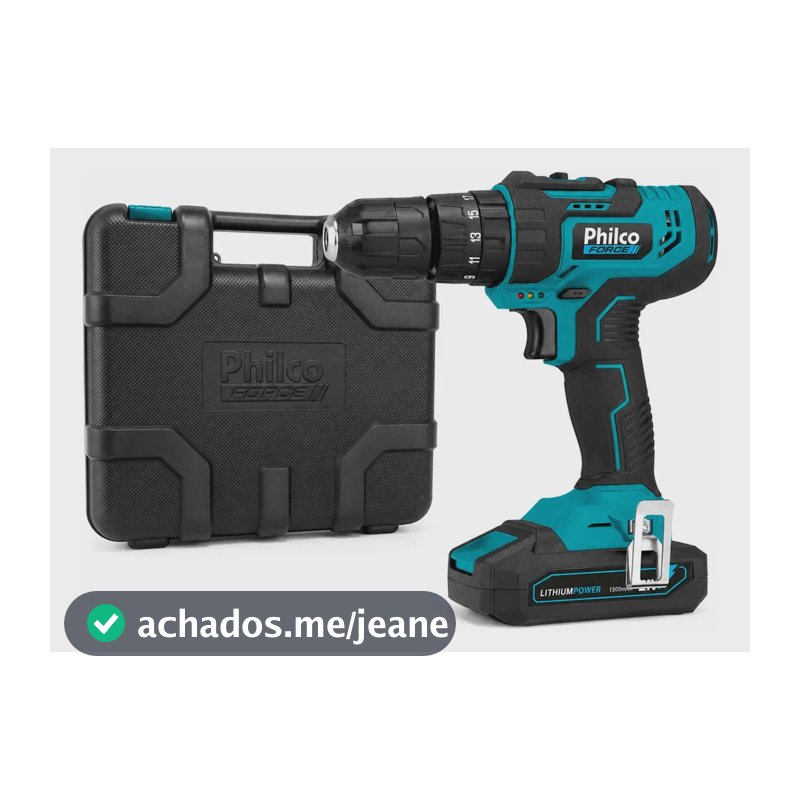 Furadeira Parafusadeira De Impacto Philco 21v 10mm Bivolt  Azul-petróleo 127/220v