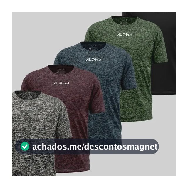 Kit 5 Camisetas New Fluid Mescla Dry Alpha Masculina