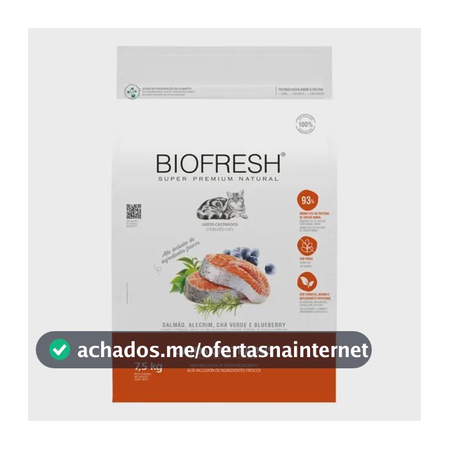Ração Biofresh Super Premium Gato Castrado Adulto Sabor Salmão 7,5kg