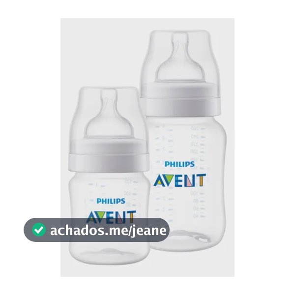 Kit Duplo Mamadeiras Anti-colic Transparentes 125 Ml+260 Ml