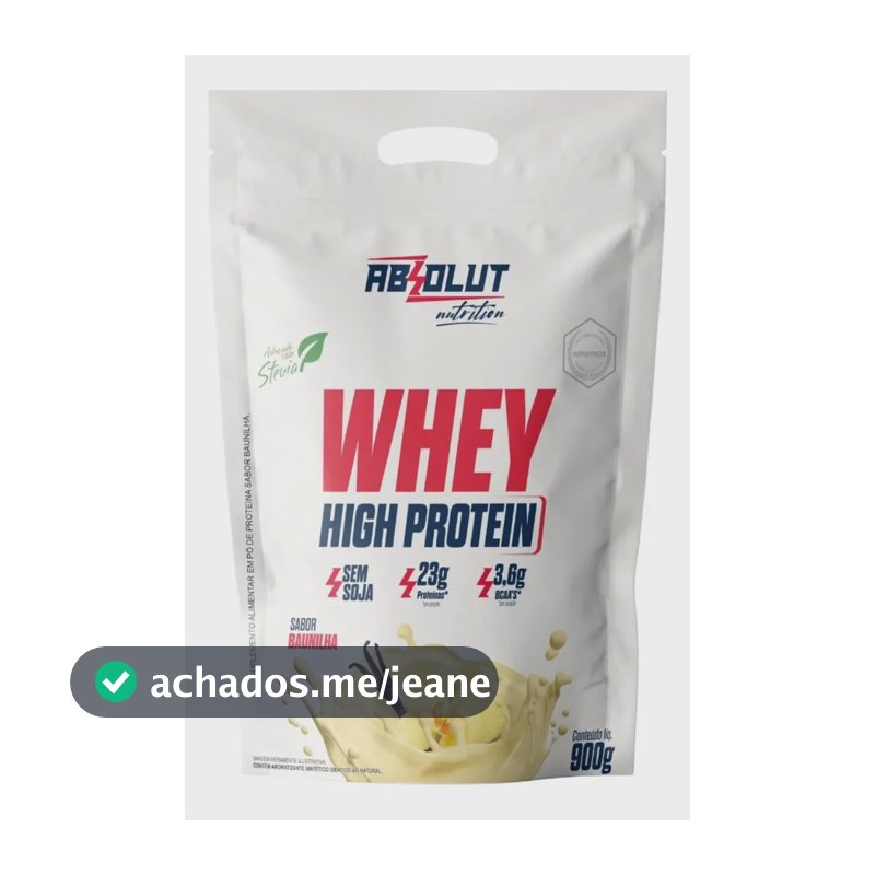 Whey High Protein Refil 900g Absolut Nutrition Baunilha