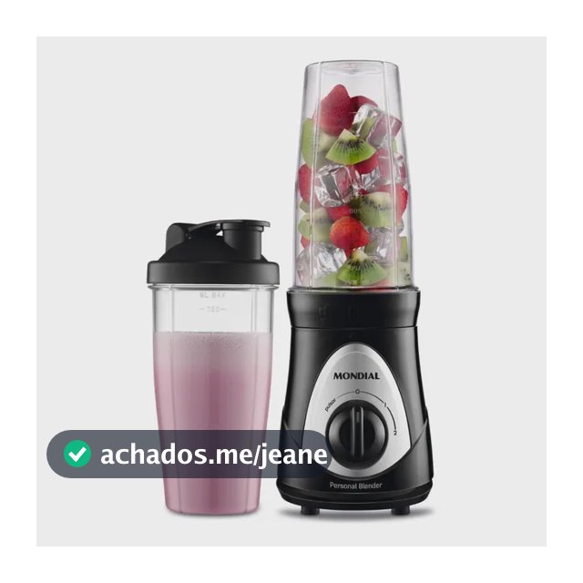 Personal Blender, Mondial, Preto/prata, 300w Dg-01 127v