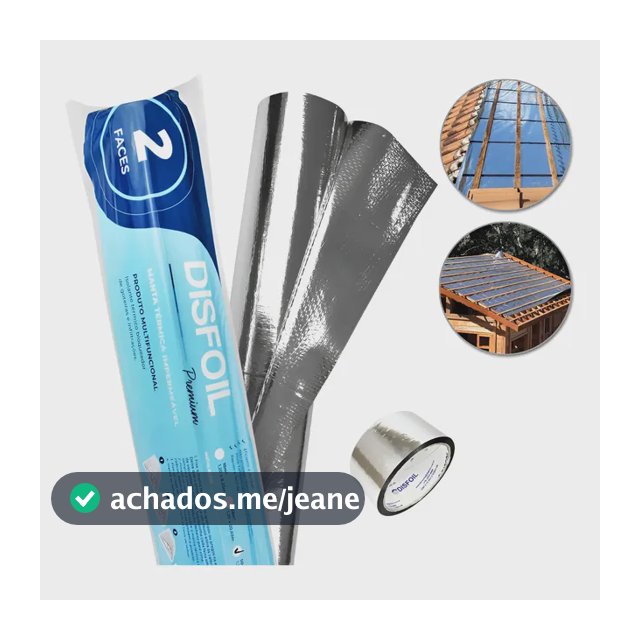 Manta Térmica Premium Telhado Disfoil 50m2 + 2 Fitas Disfoil