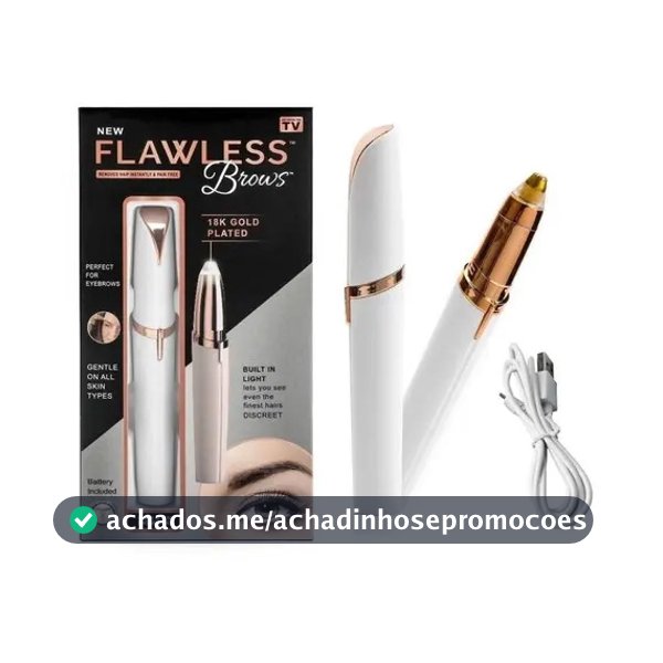 Caneta Depiladora Automática Feminina Sobrancelha Branco Finishing Touch Flawless Brows