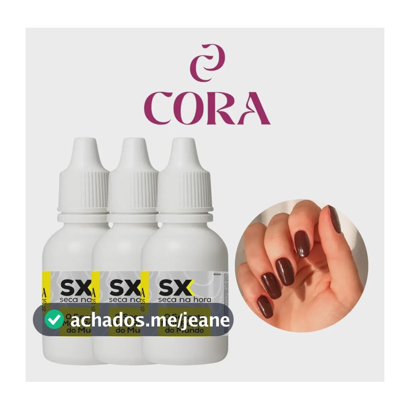 Kit 3 Esmalte Cora Secante Ultra Rápido Em Gotas Sx 20ml Incolor
