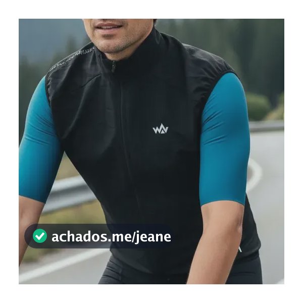 Colete Corta Vento Preto Ciclismo Bike Wv Team