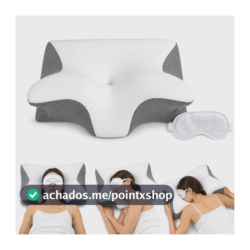 Travesseiro Betwo Ortopédico Cervical de Espuma Viscoelástica Para Pescoço e Coluna Cinza