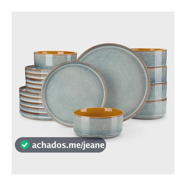 Jogo De Jantar Vancasso Onion Cerâmica 18 Peças Azul