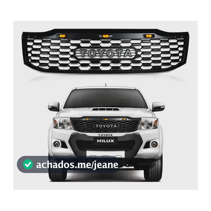 Grade Frontal Hilux Com Logo Toyota E Led 2012 2013 14 2015 Fosco